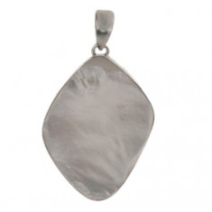 Free Form Mother of Pearl Pendant, Sterling Silver